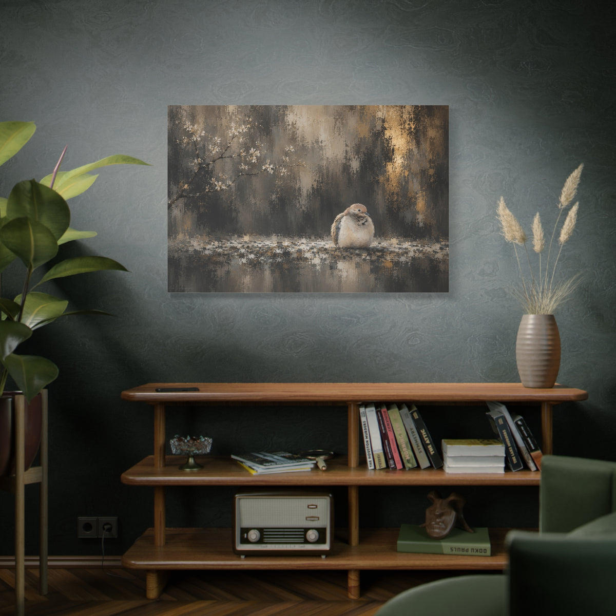 Dove Dark Abstract Canvas Print