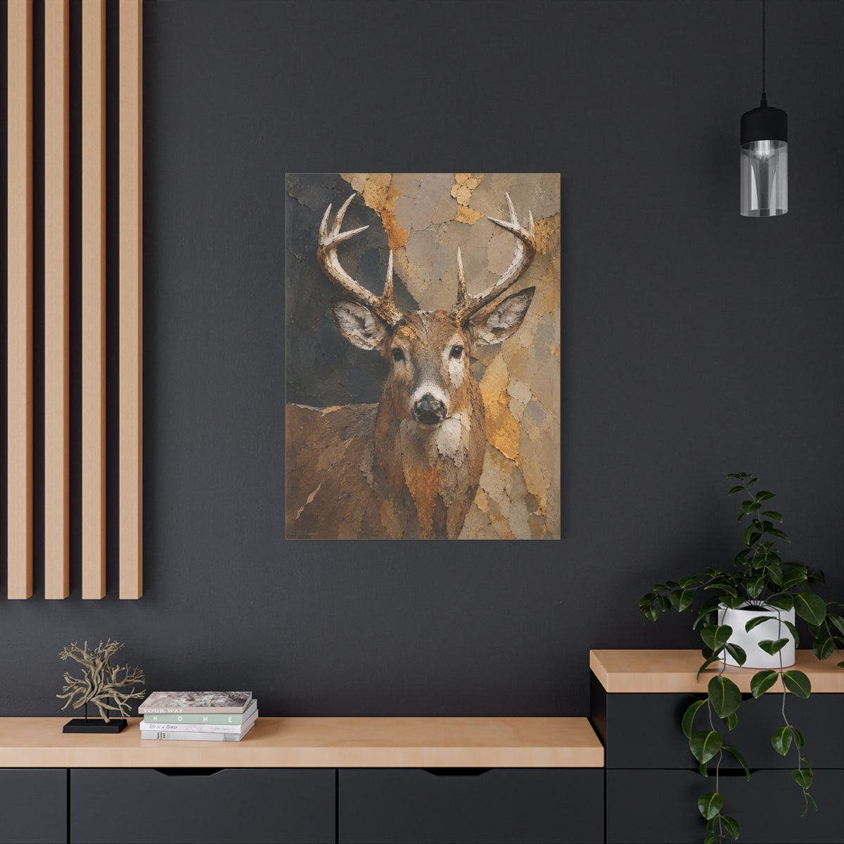 Woodland Buck Abstract Canvas Print