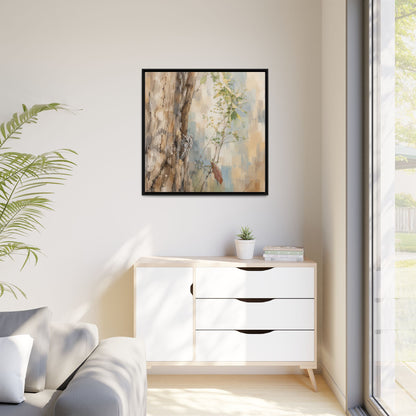 Pacific Screech Owl Abstract Framed Canvas Print