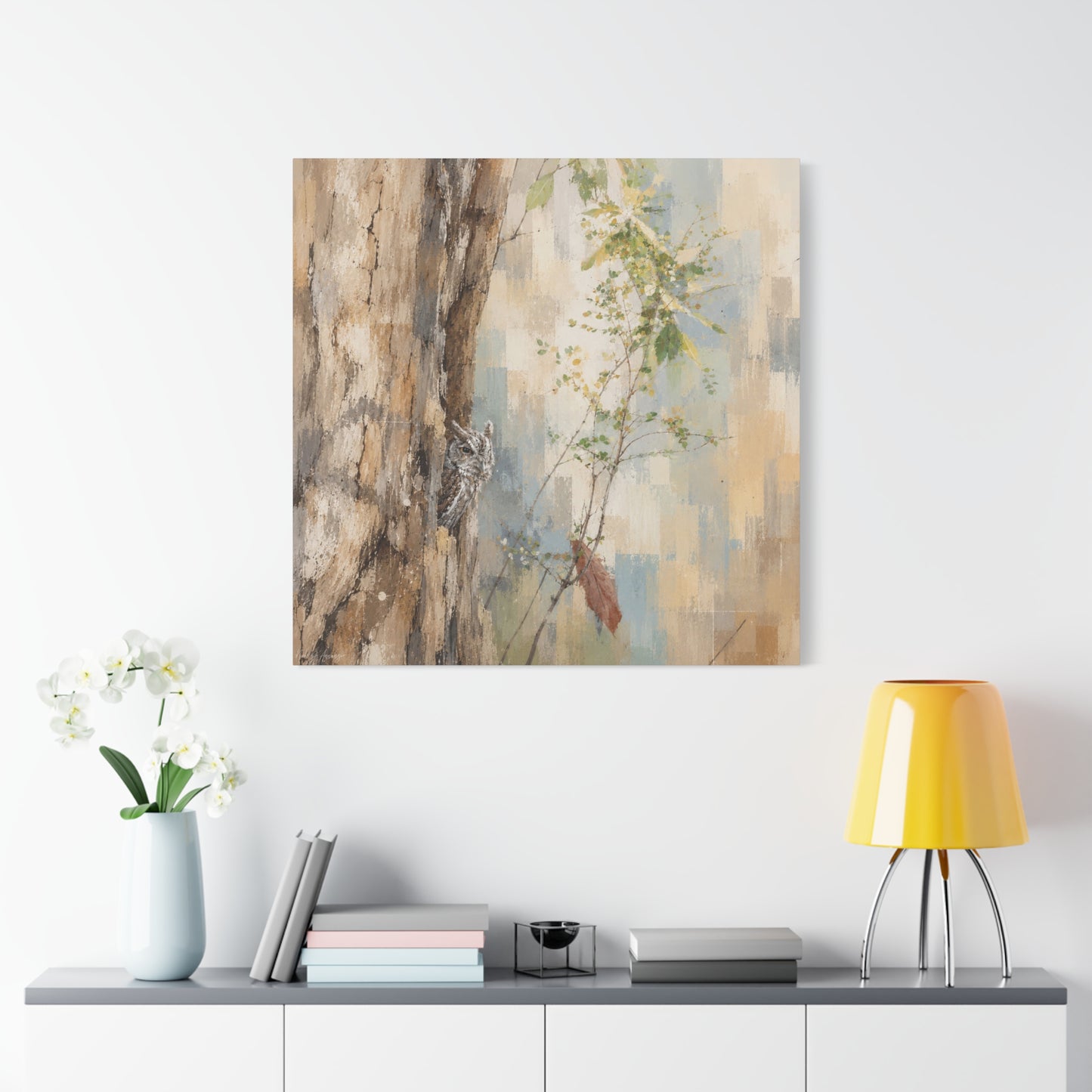 Pacific Screech Owl Abstract Canvas Print