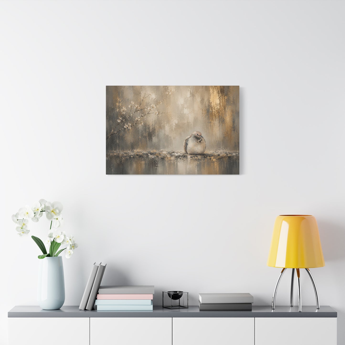 Dove Golden Abstract Canvas Print