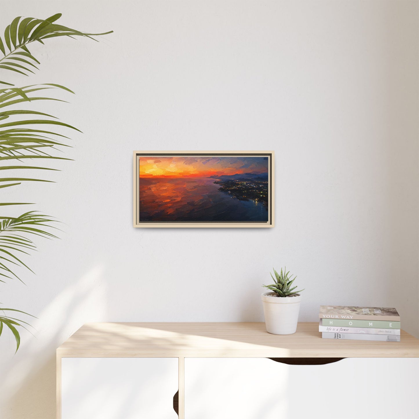 Puerto Escondido Sunset Abstract Framed Canvas Print