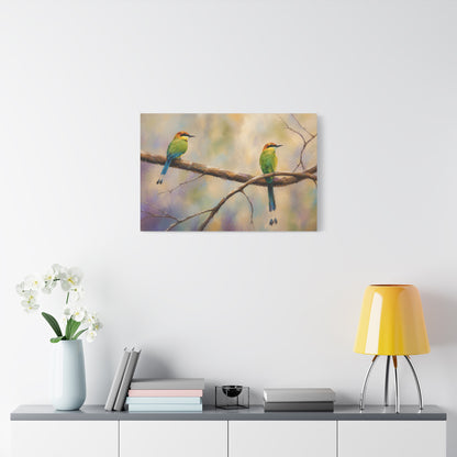 Twin Motmot Abstract Canvas Print