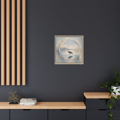 Great Blue Heron Abstract Framed Canvas Print