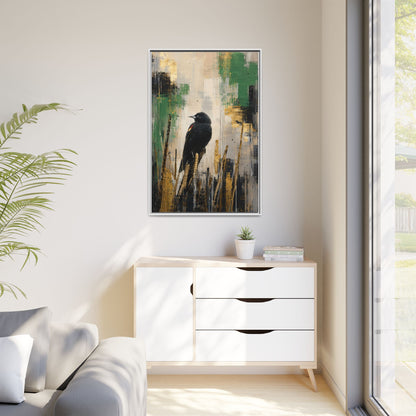 Blackbird Abstract Framed Canvas Print