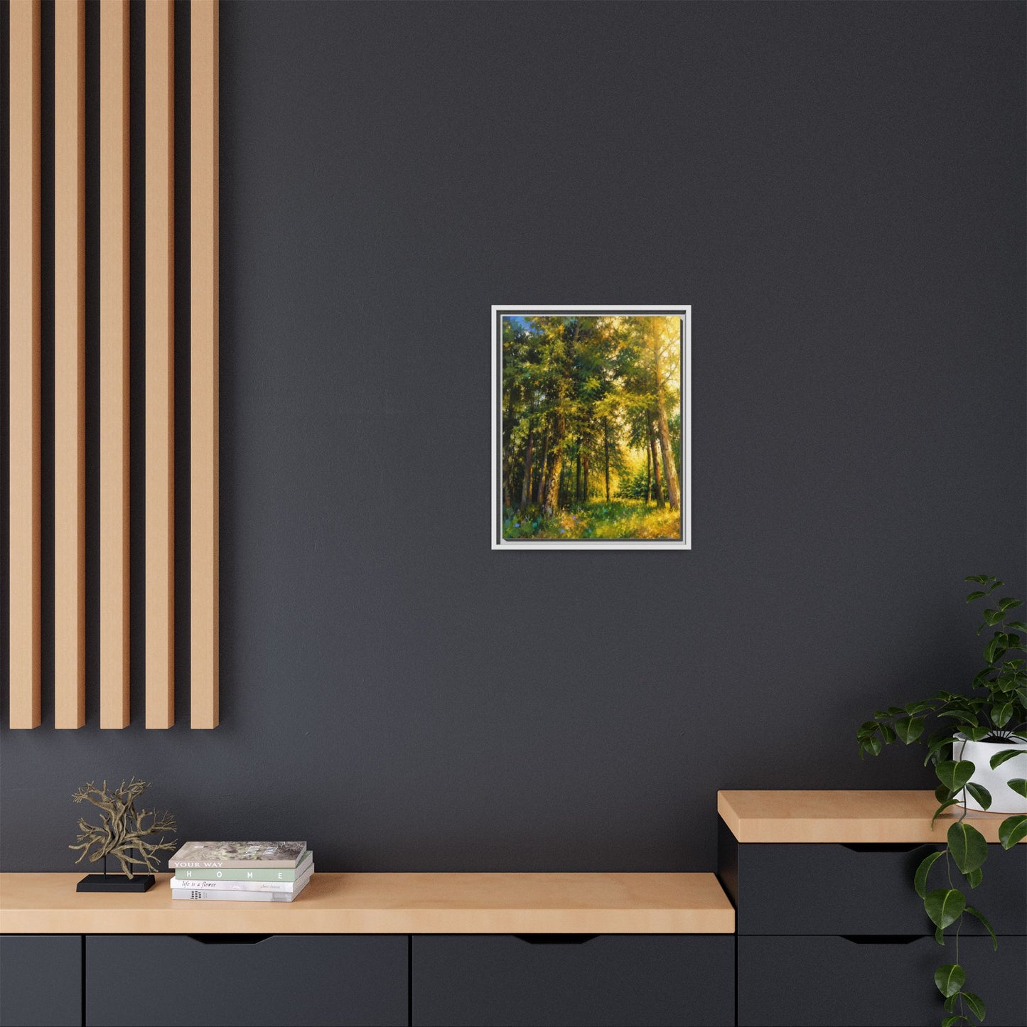 Apsley Forest Abstract Framed Canvas Print