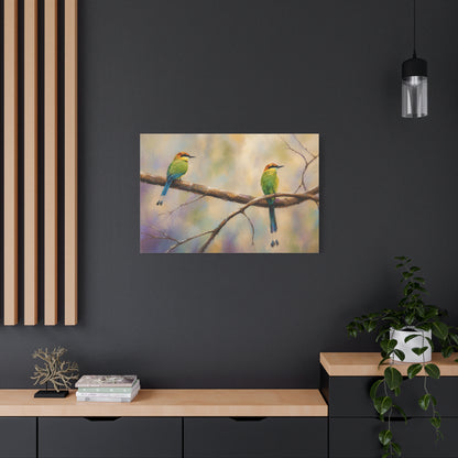 Twin Motmot Abstract Canvas Print