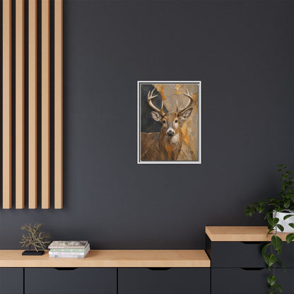 Woodland Buck Abstract Framed Canvas Print