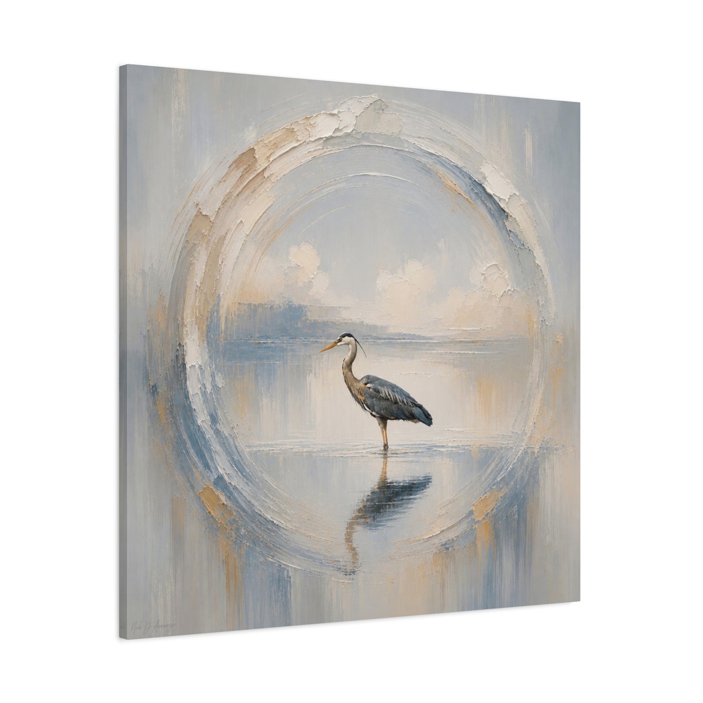 Great Blue Heron Abstract Canvas Print