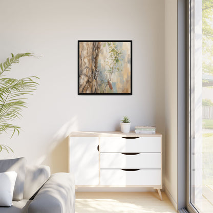 Pacific Screech Owl Abstract Framed Canvas Print