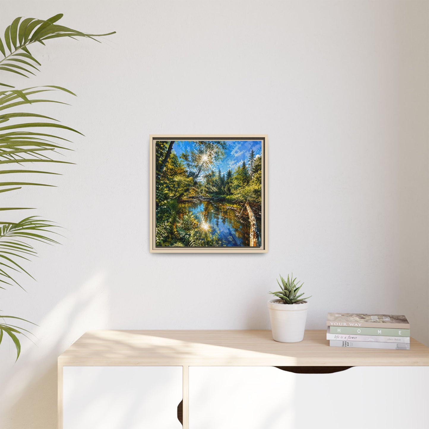 Apsley River Abstract Framed Canvas Print