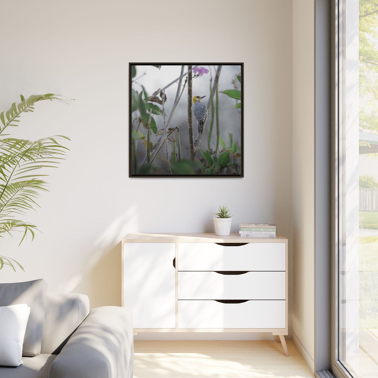 Golden-Cheeked Woodpecker II Framed Canvas Print