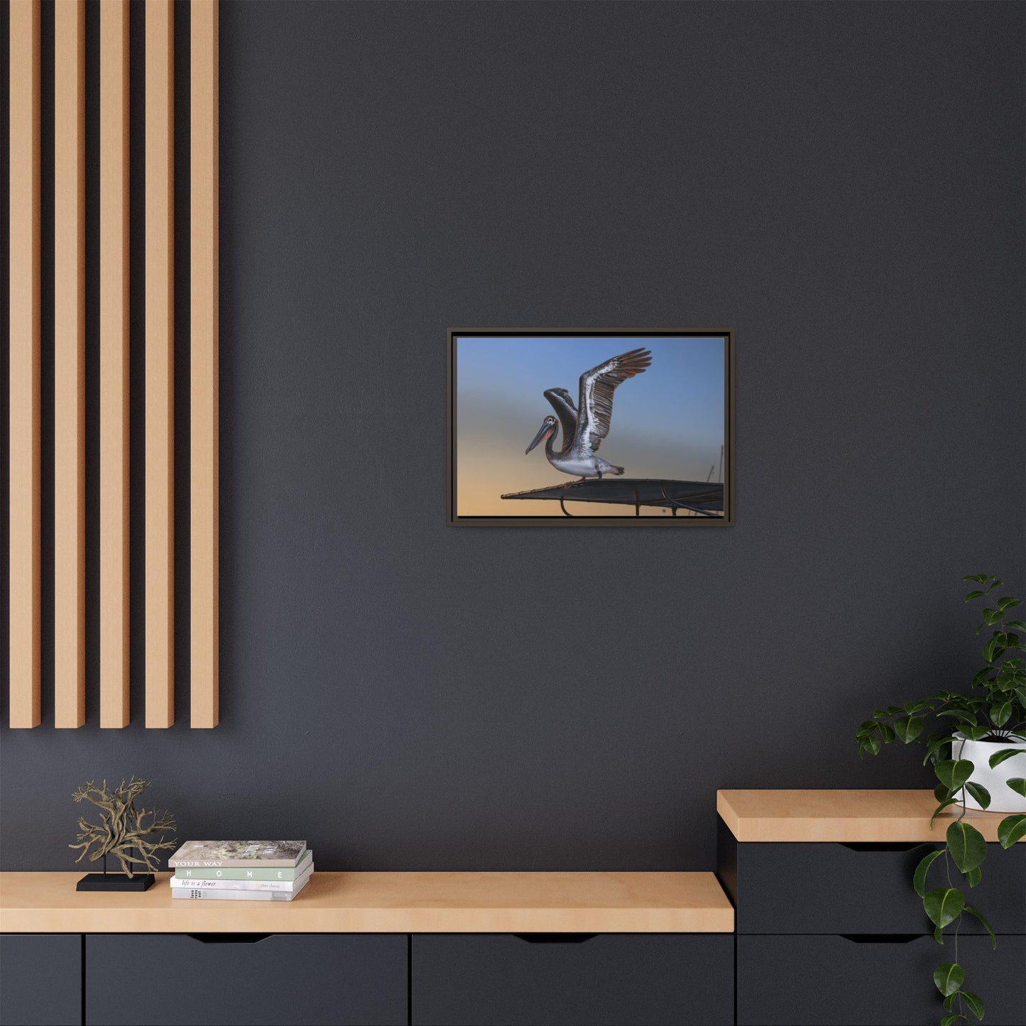 Coastal Pelican | Framed Canvas