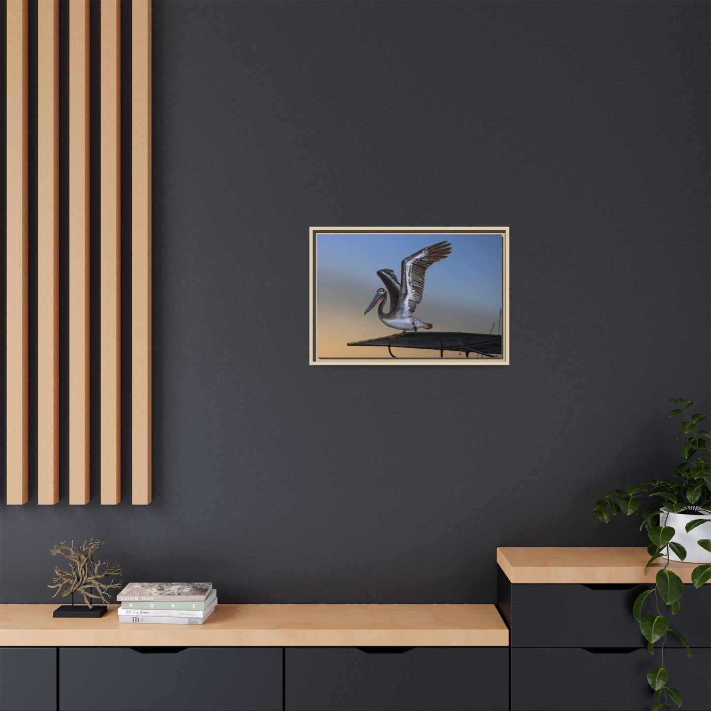 Coastal Pelican | Framed Canvas