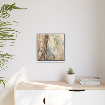 Pacific Screech Owl Abstract Framed Canvas Print
