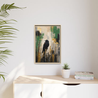 Blackbird Abstract Framed Canvas Print