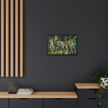 Painted Turtle Abstract Framed Canvas Print