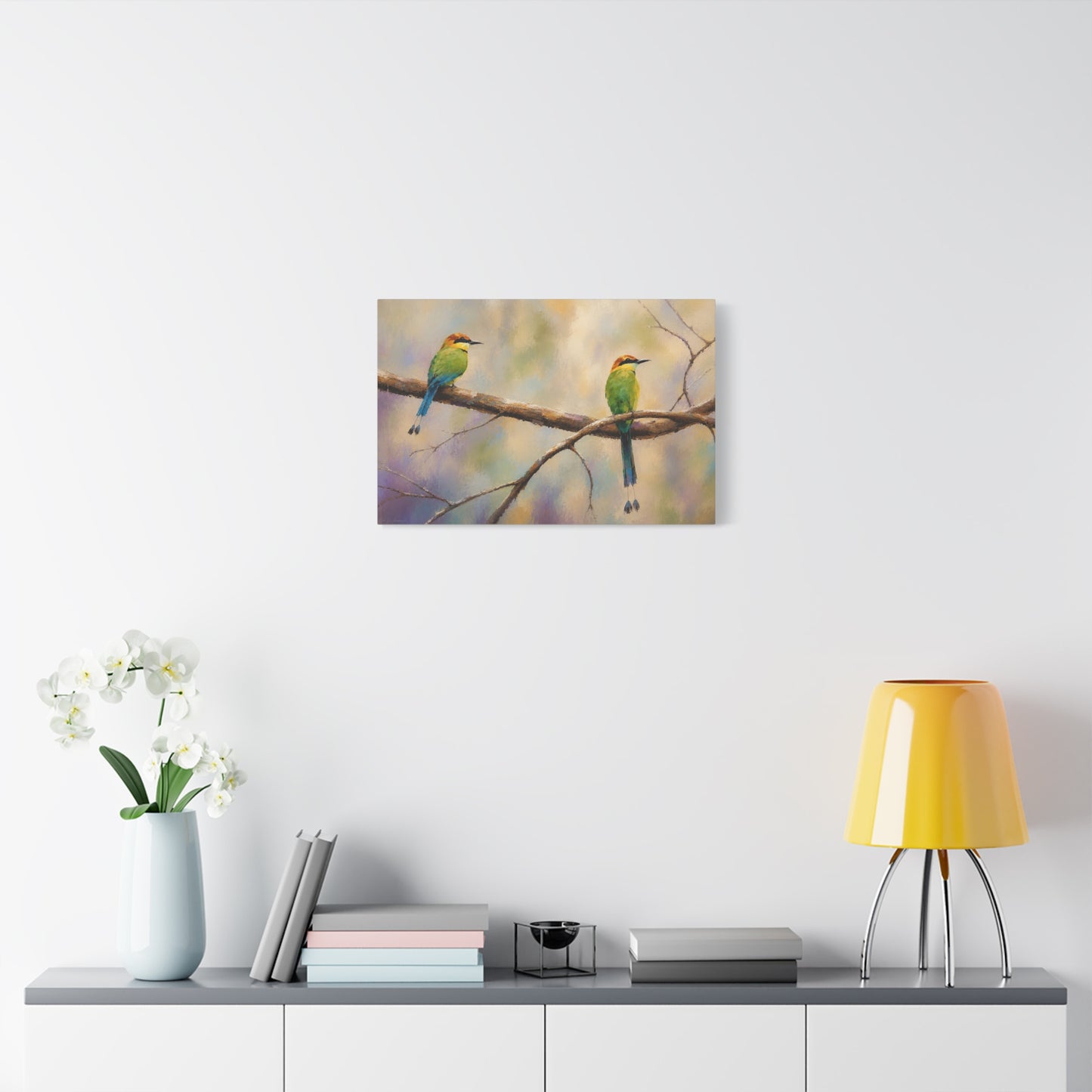 Twin Motmot Abstract Canvas Print