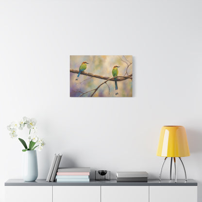 Twin Motmot Abstract Canvas Print