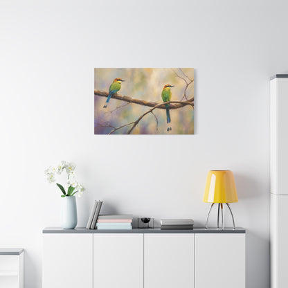 Twin Motmot Abstract Canvas Print