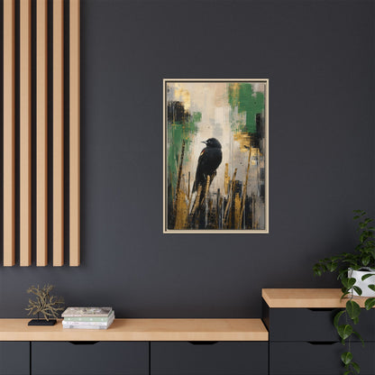 Blackbird Abstract Framed Canvas Print