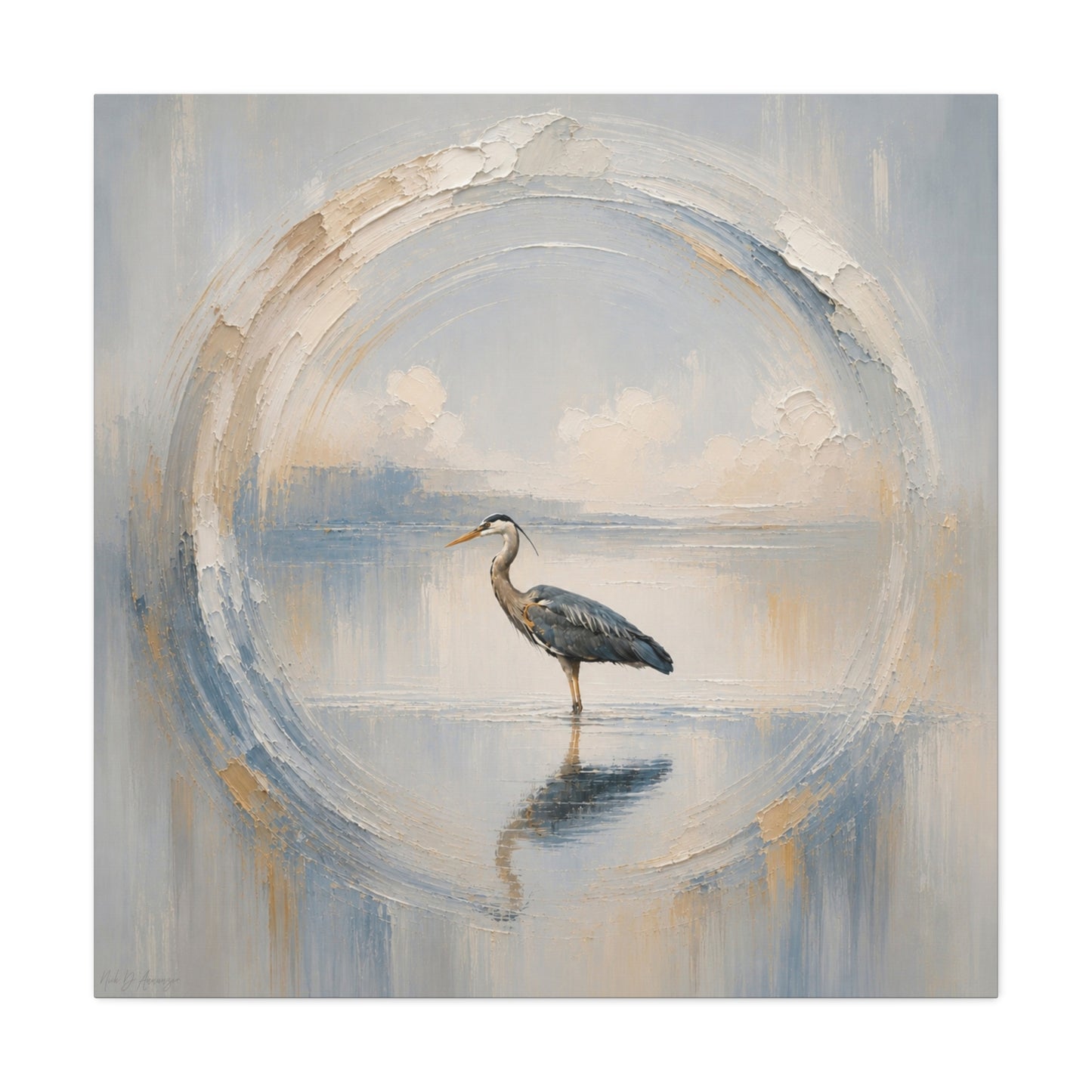 Great Blue Heron Abstract Canvas Print