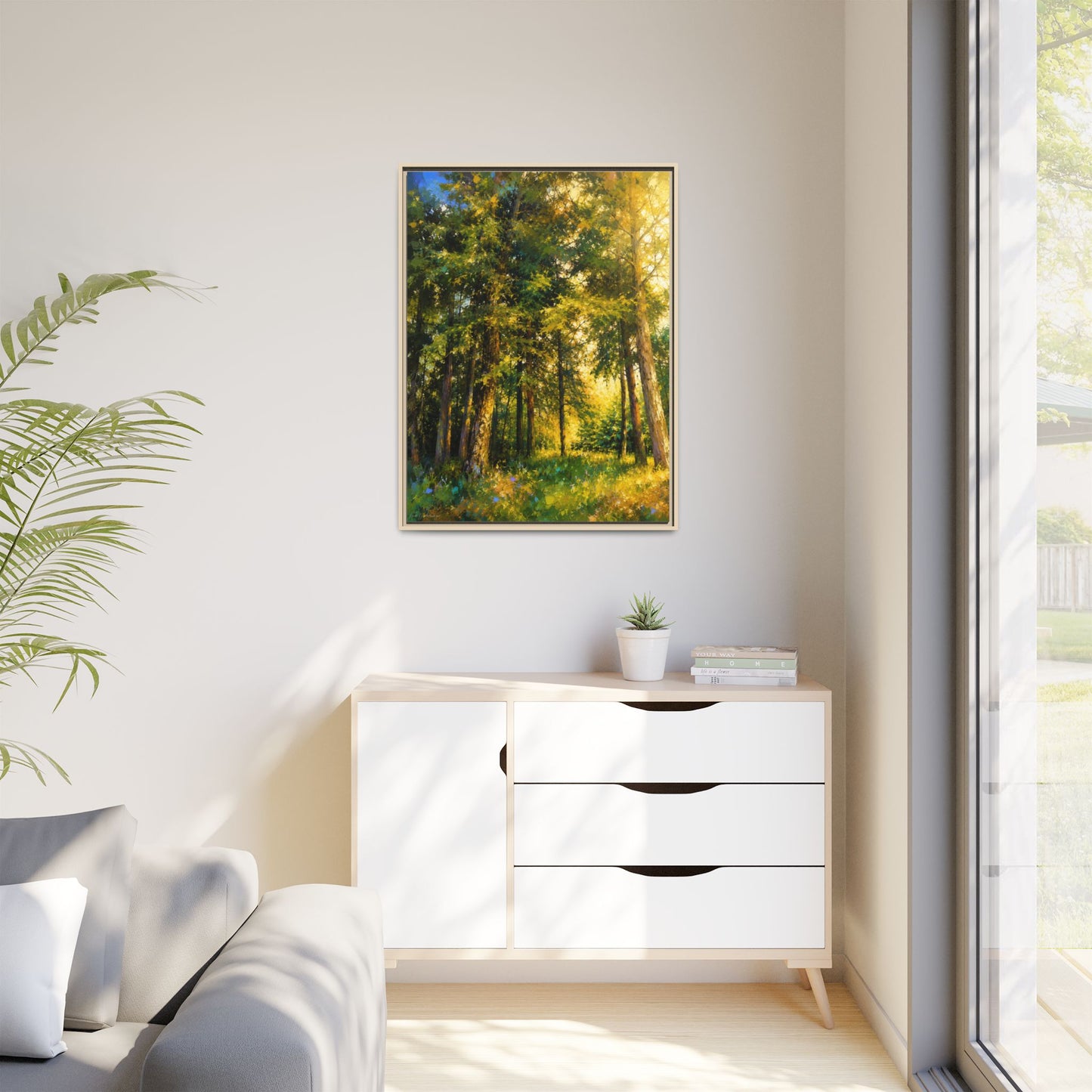 Apsley Forest Abstract Framed Canvas Print