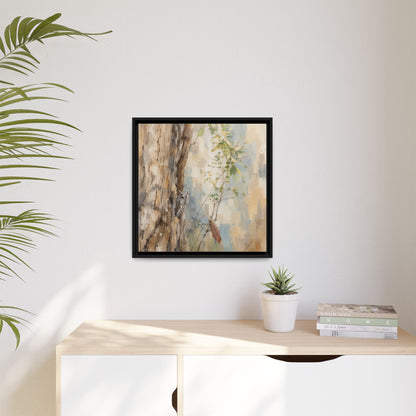 Pacific Screech Owl Abstract Framed Canvas Print