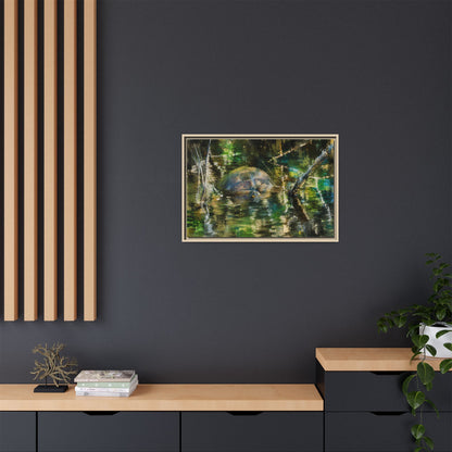Painted Turtle Abstract Framed Canvas Print