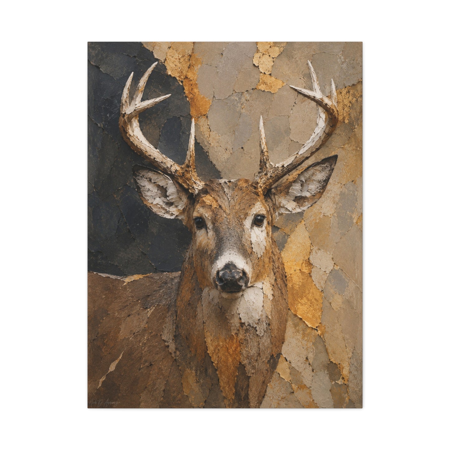 Woodland Buck Abstract Canvas Print