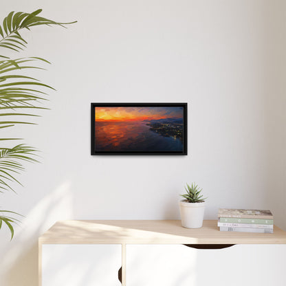 Puerto Escondido Sunset Abstract Framed Canvas Print