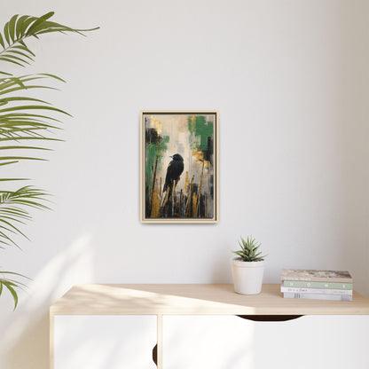 Blackbird Abstract Framed Canvas Print