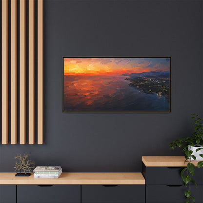 Puerto Escondido Sunset Abstract Framed Canvas Print