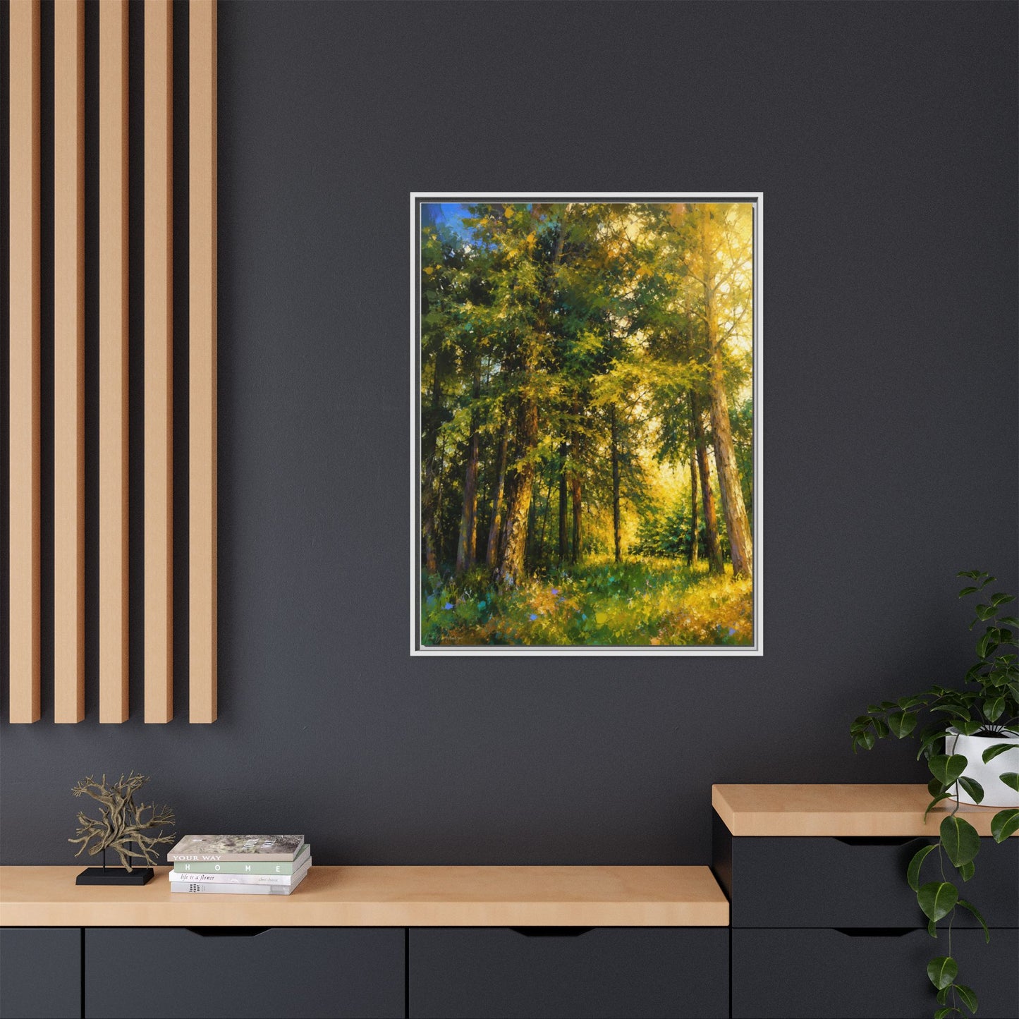 Apsley Forest Abstract Framed Canvas Print