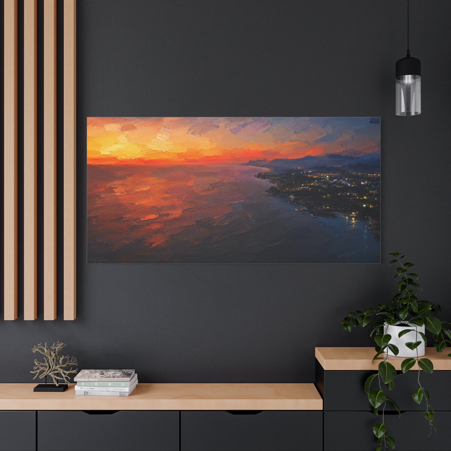 Puerto Escondido Sunset Abstract Canvas Print