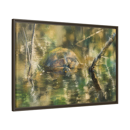 Painted Turtle Light Abstract Framed Canvas Print