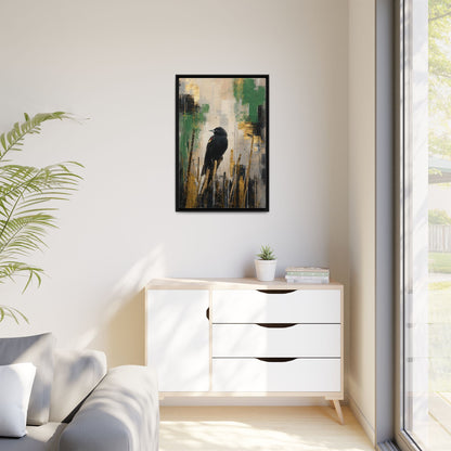 Blackbird Abstract Framed Canvas Print
