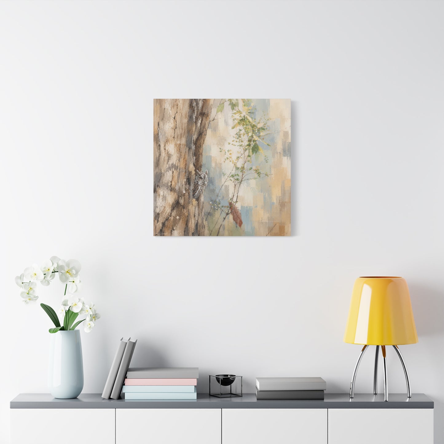 Pacific Screech Owl Abstract Canvas Print