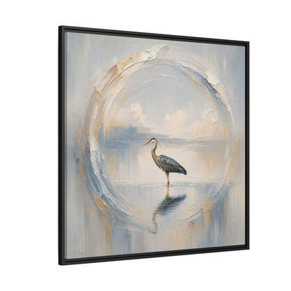 Great Blue Heron Abstract Framed Canvas Print