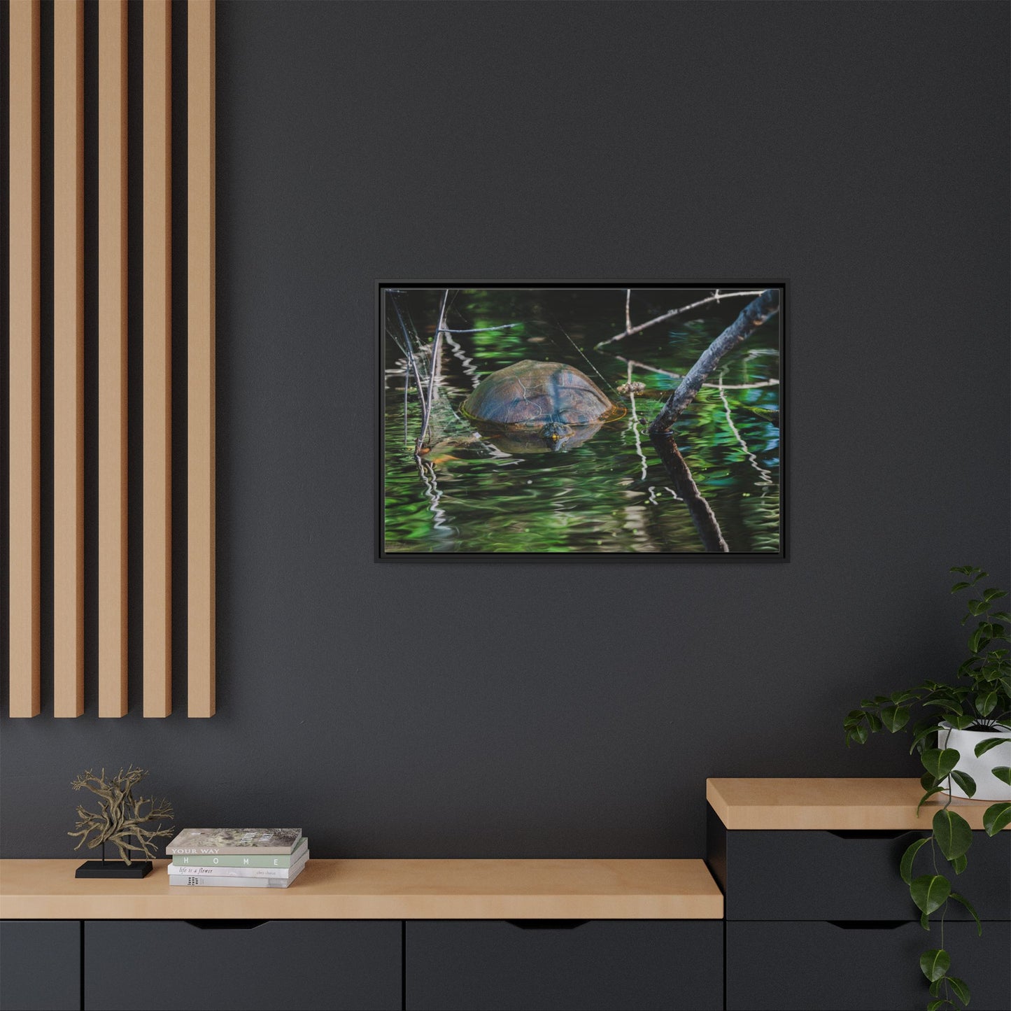 Untitled (Painted Turtle) | Framed Canvas