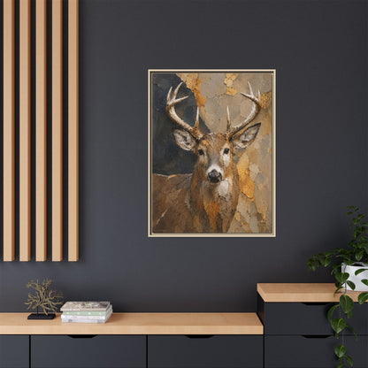Woodland Buck Abstract Framed Canvas Print