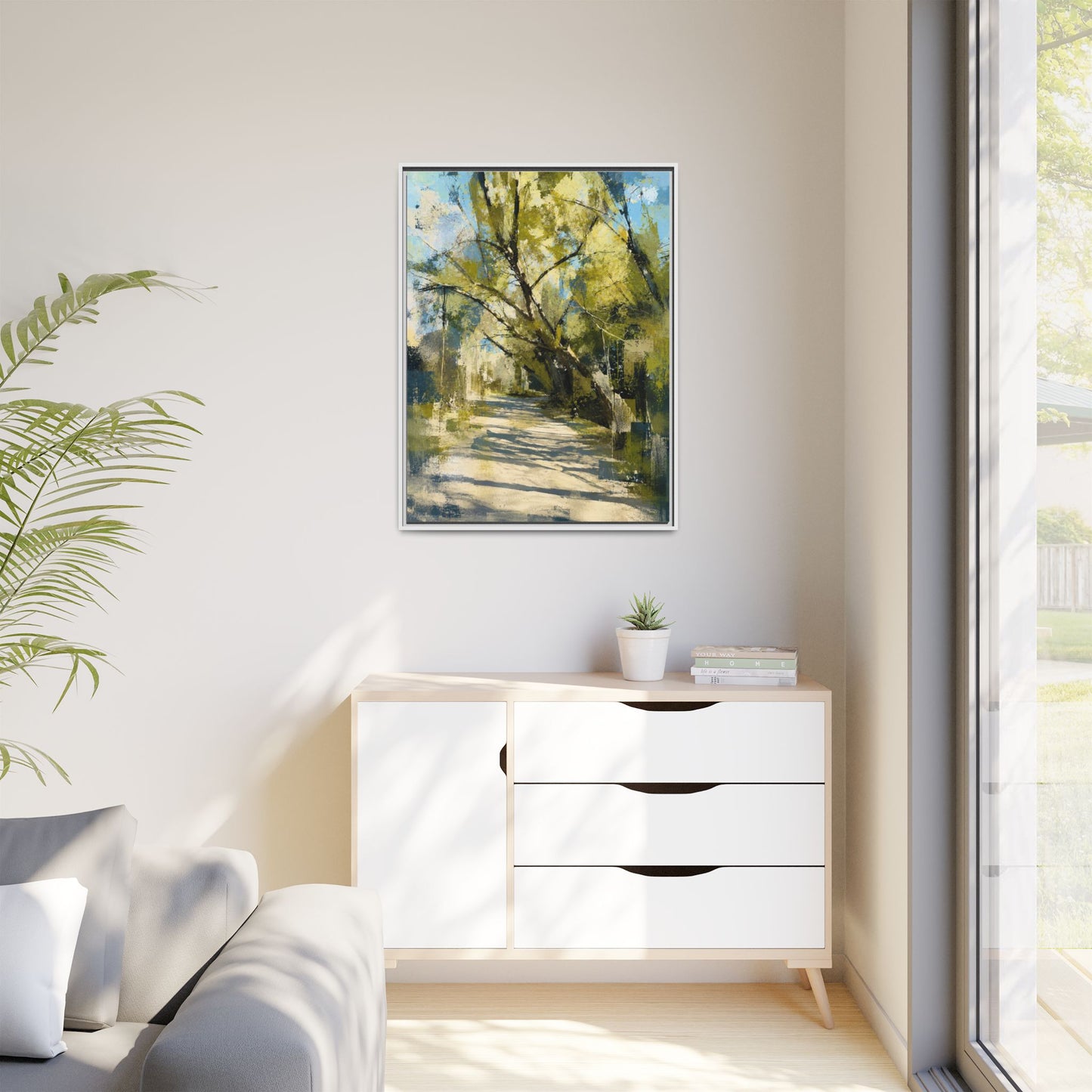 Willow Park Abstract Framed Canvas Print