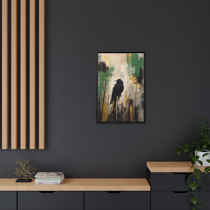 Blackbird Abstract Framed Canvas Print