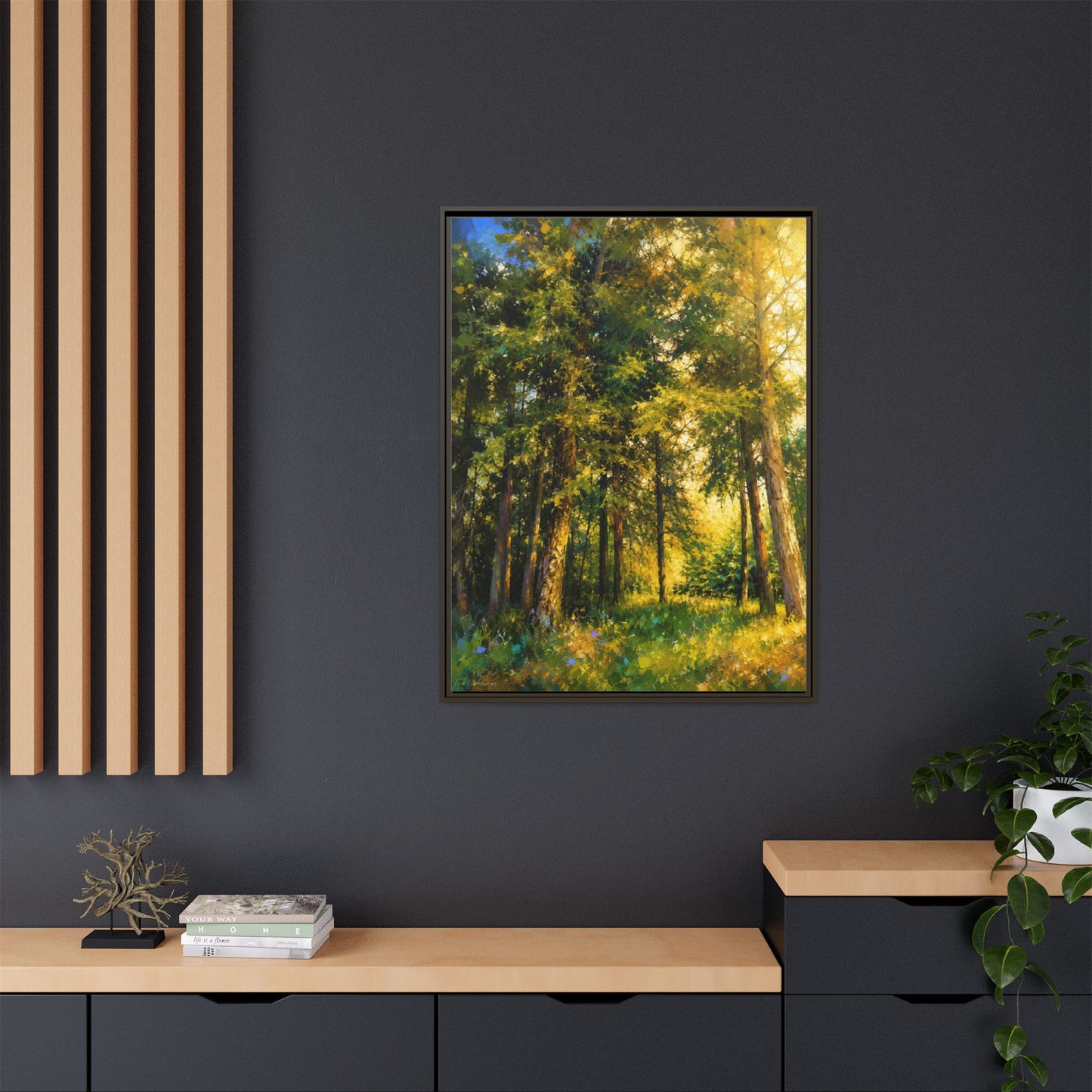 Apsley Forest Abstract Framed Canvas Print