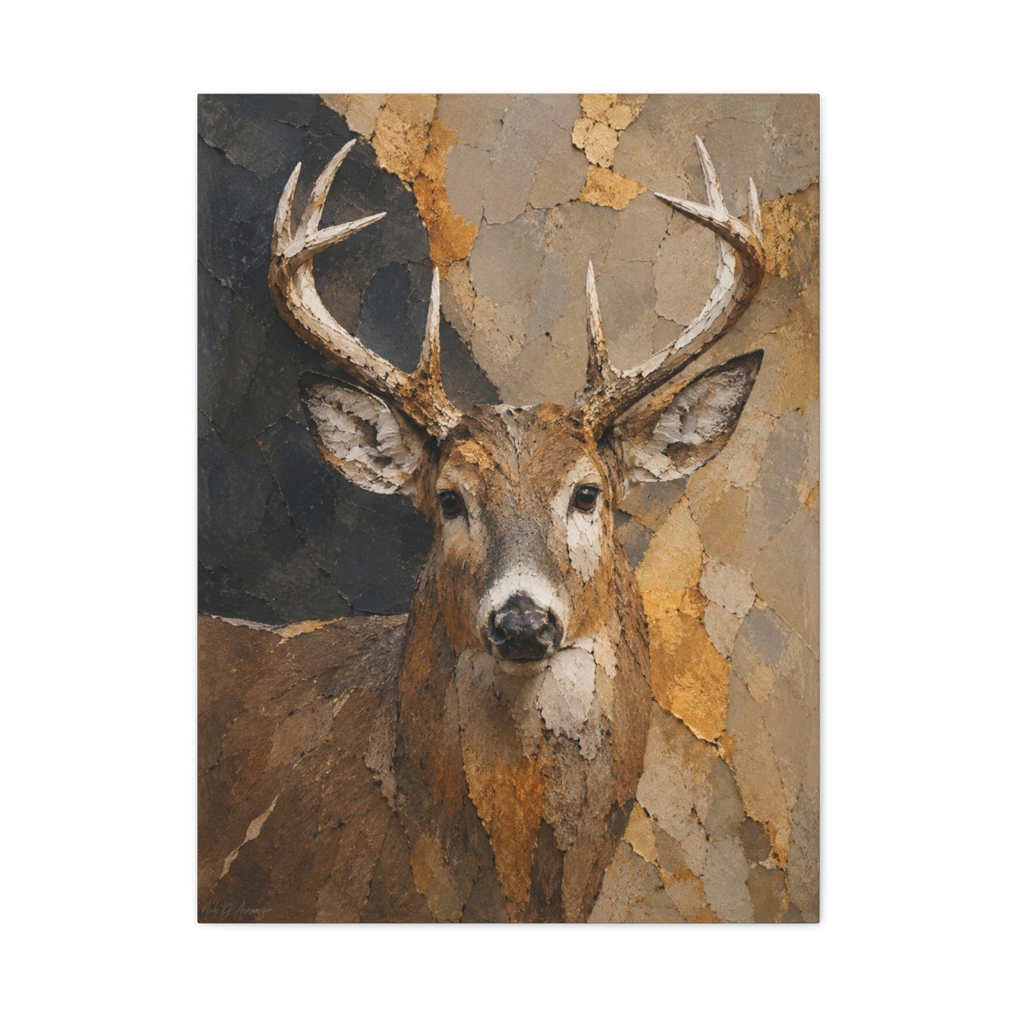 Woodland Buck Abstract Canvas Print