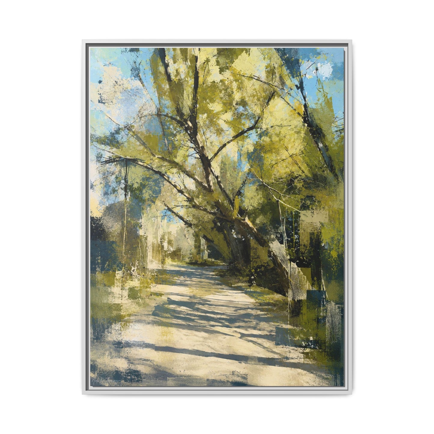 Willow Park Abstract Framed Canvas Print