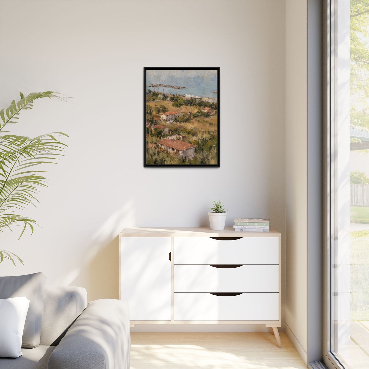 Paola Calabria Abstract Framed Canvas Print