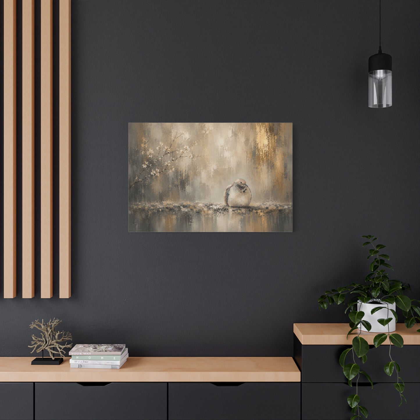 Dove Golden Abstract Canvas Print