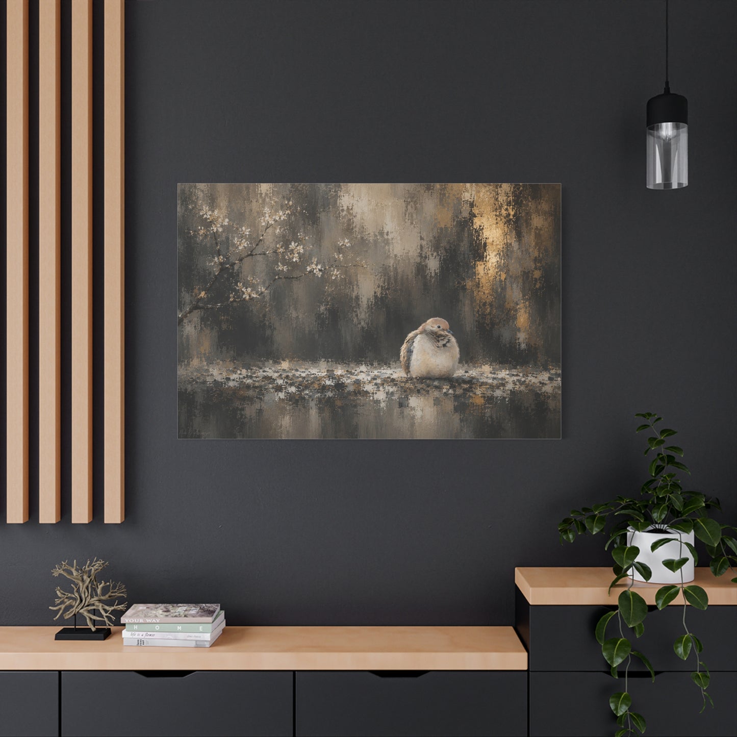 Dove Dark Abstract Canvas Print