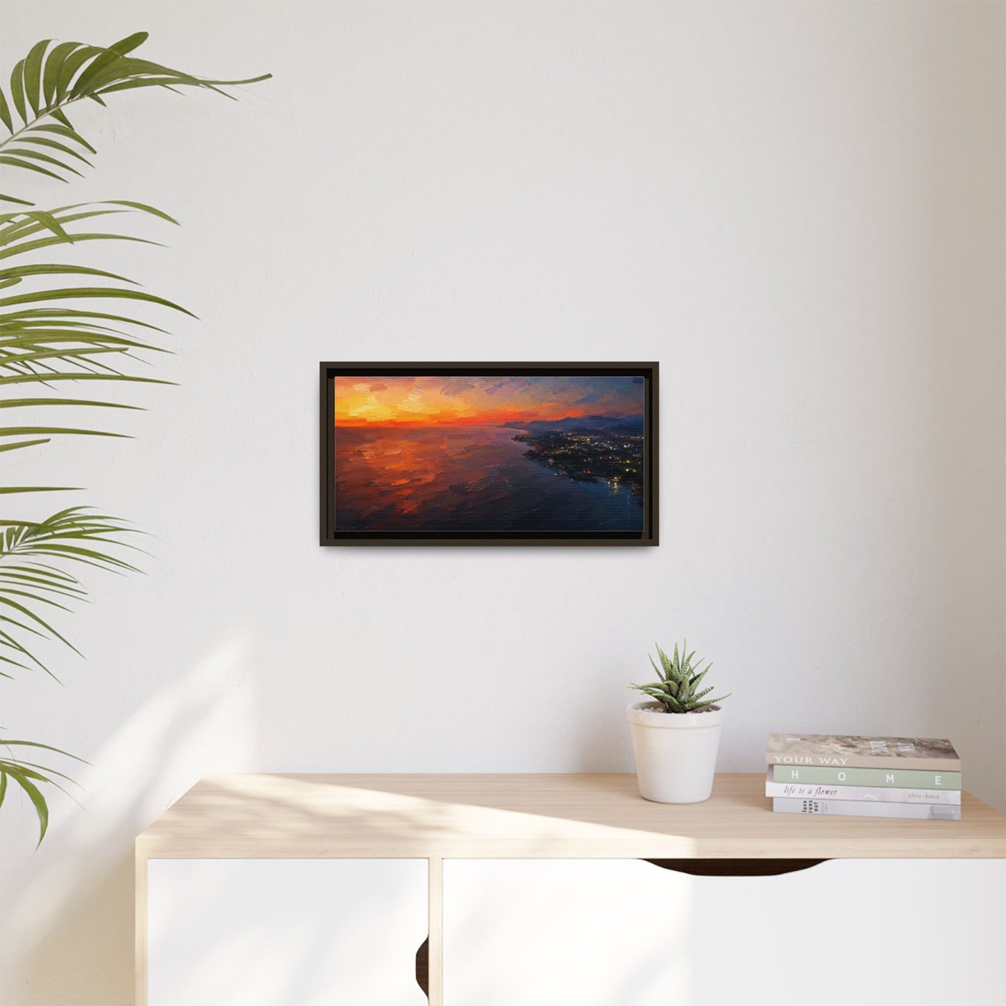 Puerto Escondido Sunset Abstract Framed Canvas Print